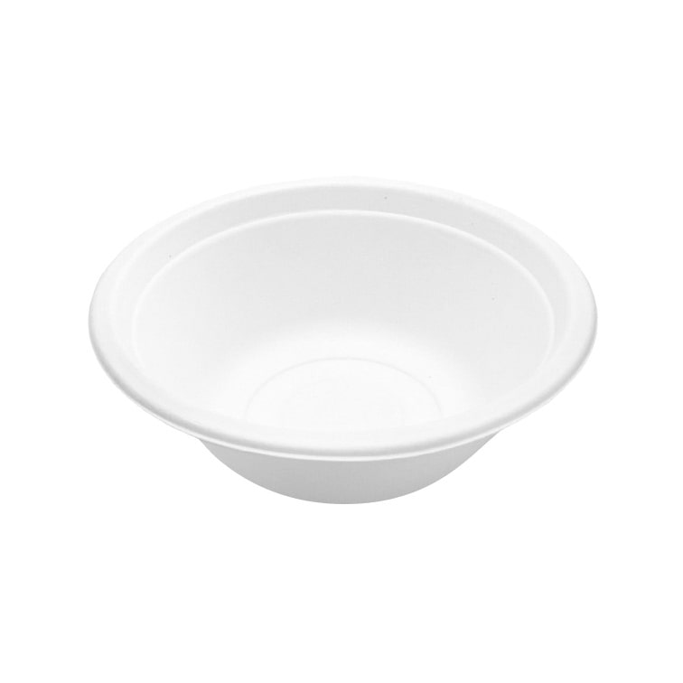 MONOUSO - Tigela de Cana-de-Açúcar Branca 350ml Ø13,5cm (25 Uds)