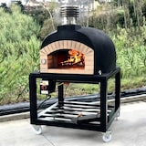 thumbnail of MF - Houtgestookte Buitenoven van Beton Model OLYMPUS MONS (Zwart - 130 x 130 cm) – Geïsoleerd met Kurk en 3 Keramische Dekens