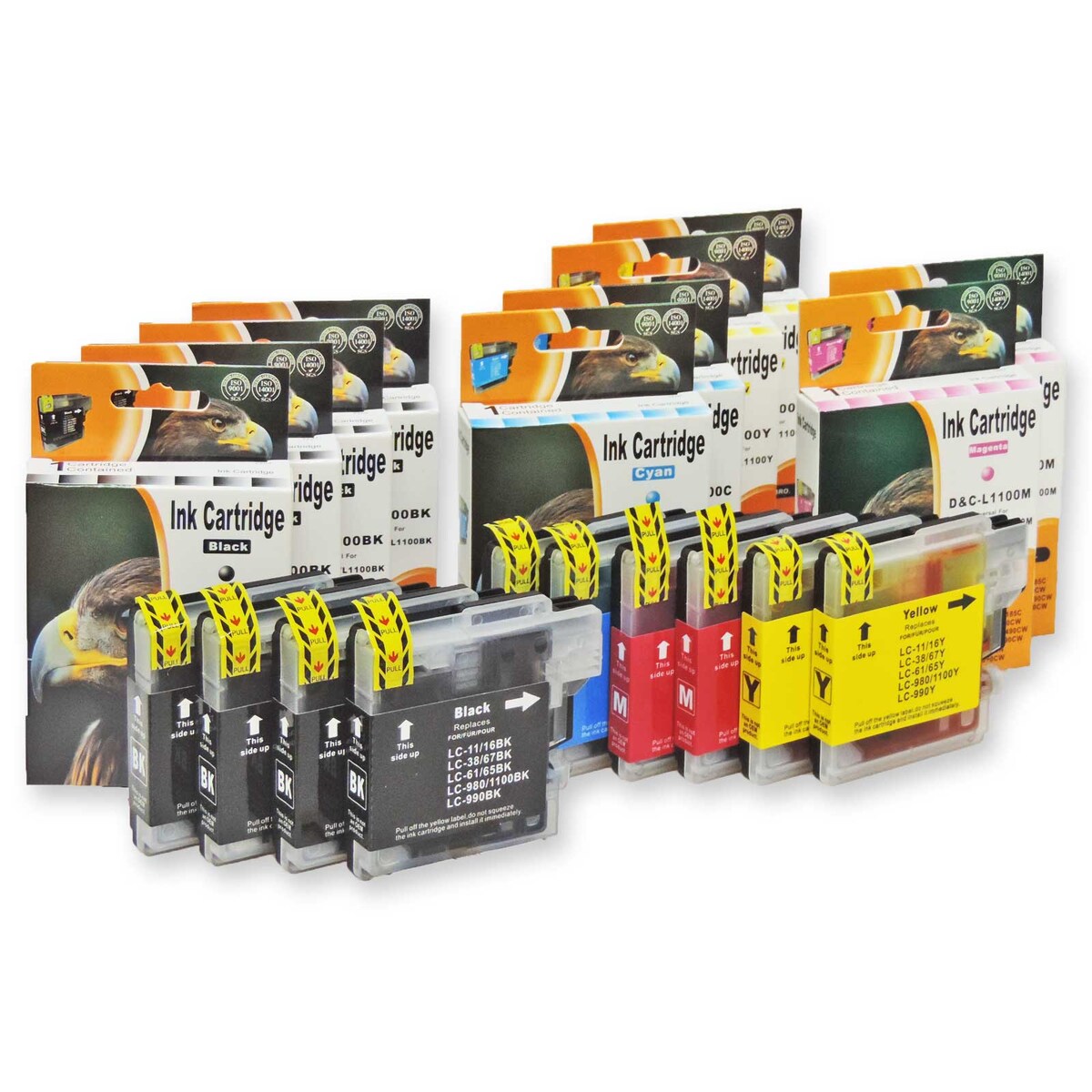 Kompatibel Brother LC-980, LC-1100 VAL Set 10 Druckerpatronen Tinte alle Farben von D&C