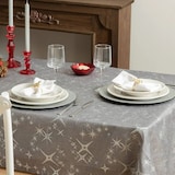 thumbnail of Nappe de Fêtes Canevas Gris étoiles Argent 140 x 360 cm