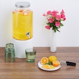 thumbnail of Relaxdays Getränkespender, Limobehälter 5L, Vintage-Design, Zapfhahn und Deckel, Wasserspender, aus Glas, transparent