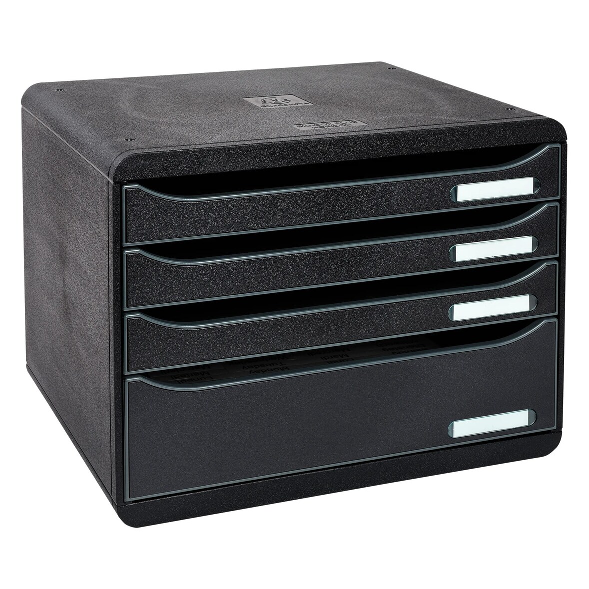 Exacompta 315714D 1x BIG-BOX PLUS HORIZON ladenbox met 4 laden, Ecoblack, zwart