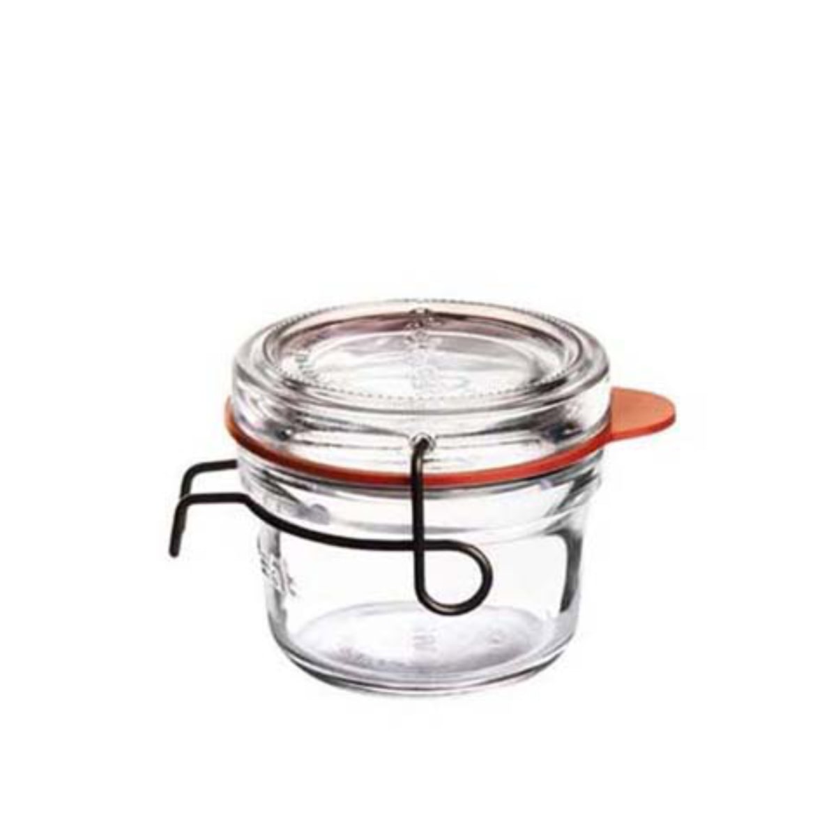 Pote de vidro Cl 12,5 cm A 7,6 cm Ø 8,5 cm C/tampa e vedação hermética Lock-eat Pacote com 24