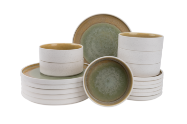 Palmer serviesset Coco porselein groen 18-delig