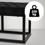 thumbnail of Banc Polson Velours Noir Noir /150 cm