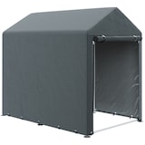 thumbnail of Carpa para herramientas bicicletas y motos 1,2x1,8x1,65 m garaje portátil con 2 habitaciones puerta con cremallera impermeable anti-UV gris oscuro