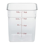 thumbnail of CAMBRO - 8SFSCW-135 - Recipiente quadrado 7,6 L - 21,5 x 21,5 x 23 cm - Transparente (Tampa não incluída)
