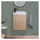 thumbnail of Meuble lave-mains LISA décor chêne + robinet noir