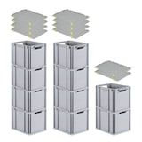 thumbnail of PROREGAL SparSet 10x Eurobox NextGen Economy mit Auflagedeckel & 4x Verschlüsse Gelb, Griffe offen, HxBxT 32x30x40cm, 30L, Eurobehälter, Box