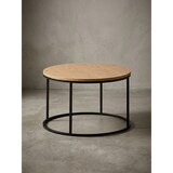 thumbnail of Couchtisch 70x70x45 cm Sofatisch Holz / Metall Wohnzimmertisch Eiche, Design Stubentisch Modern Rund, Holztisch Kaffeetisch, Tisch