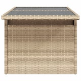 thumbnail of vidaXL Tuintafel met glazen blad 100x55x73 cm poly rattan beige