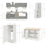 thumbnail of Dmora Vollständige Küche Dancelott, Set mit Speisekammer, Küchenzeile Schrank, 100 % Made in Italy, Anthrazit und Schiefer