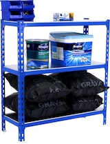 thumbnail of SimonRack Metallregal, 900x1200x500 mm, 3 Ebenen, Metallboden, 200 kg Biegepunkt, Blau/Verzinkt - Simonclick