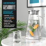 thumbnail of Arendo Glaskaraffe 1900 ml, Edelstahl-Deckel, hitze- und kältebeständig, BPA frei
