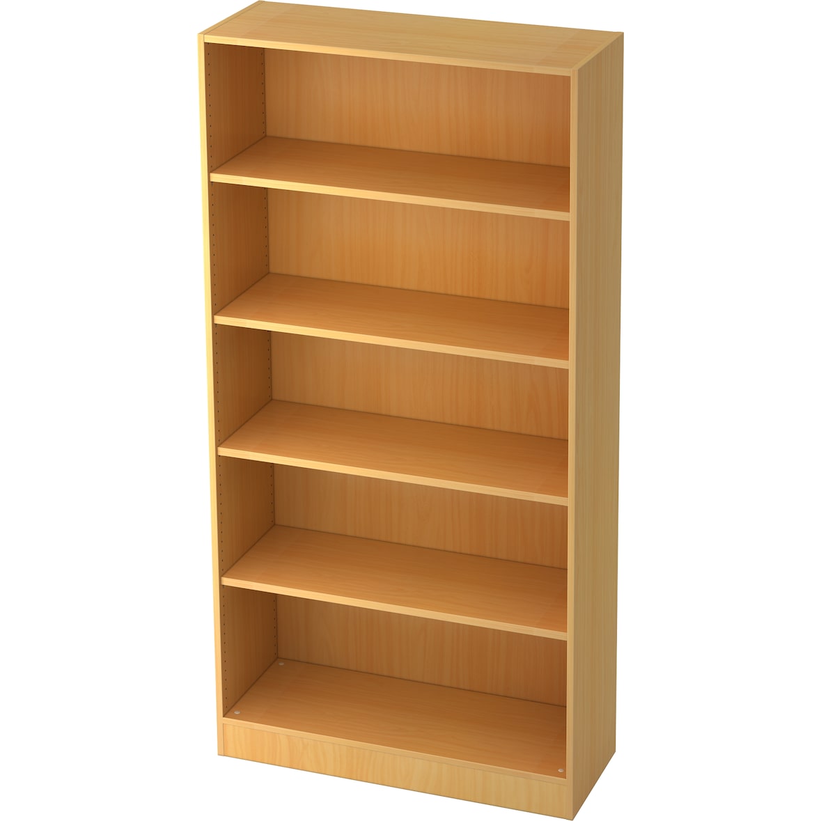 bümö office Regal Buche, Standregal Holz - Aktenregal für Ordner & Bücher, Bücherregal 100 cm breit, 5 OH Regal Wand, Büroregal, Holzregal,