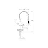 thumbnail of Grifo Cocina Industrial para Hostelería de 2 Aguas con Piña Rociadora - ZN-1