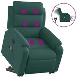 thumbnail of vidaXL Elektrischer Massagesessel mit Aufstehhilfe Dunkelgrün Stoff