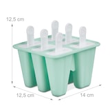 thumbnail of Relaxdays Eisformen Silikon, 6 Eis am Stiel Formen, je 80 ml, DIY, Wassereisformen für Kinder & Erwachsene, türkis/weiß
