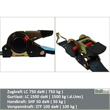thumbnail of 4x TRUTZHOLM Automatik Spanngurt Ratschenspanngurt Zurrgurt 3m x 50mm 750/1500 daN Spitzhaken selbstrollend