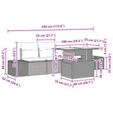 thumbnail of vidaXL 5-teiliges Gartensofa-Set in Hellgrau aus Poly-Rattan