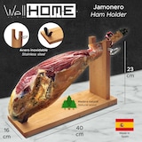 thumbnail of Well Home - Jamonero de Madera + Set de Cuchillo Jamonero (25 cm) y Chaira (21 cm) en acero inoxidable de alta calidad