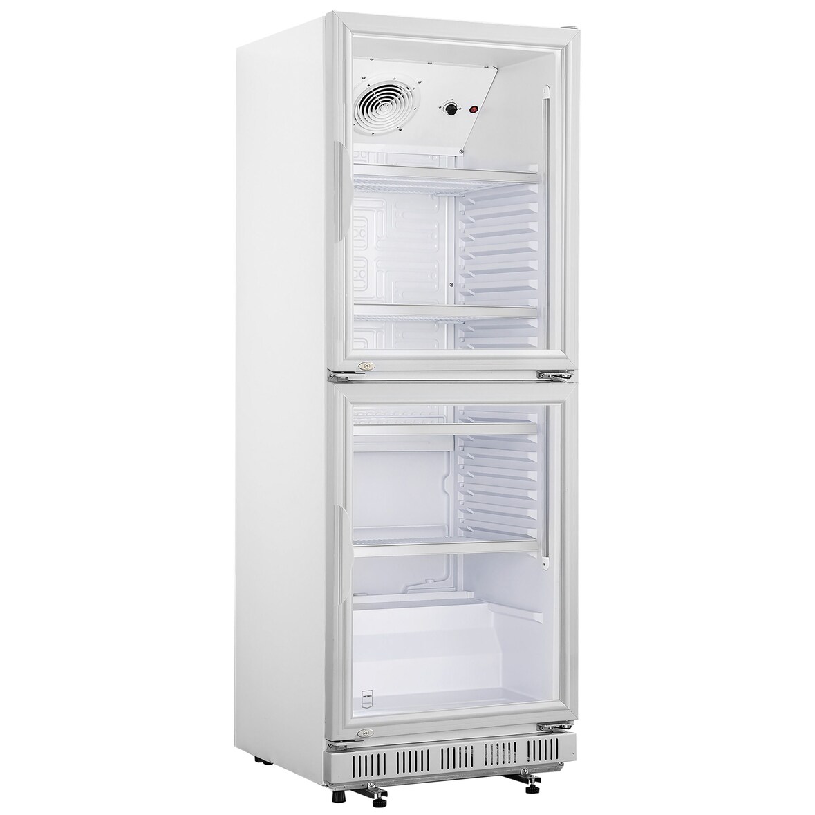 METRO Professional Frigorífico para bebidas GSC2360DD, plástico/aço/vidro, 62x63.6x175.3 cm, 347 L, ventilação por ventoinha, 180W, fechadura, branco
