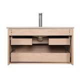 thumbnail of Meuble simple vasque décor chêne  80cm + vasque SORRENTO