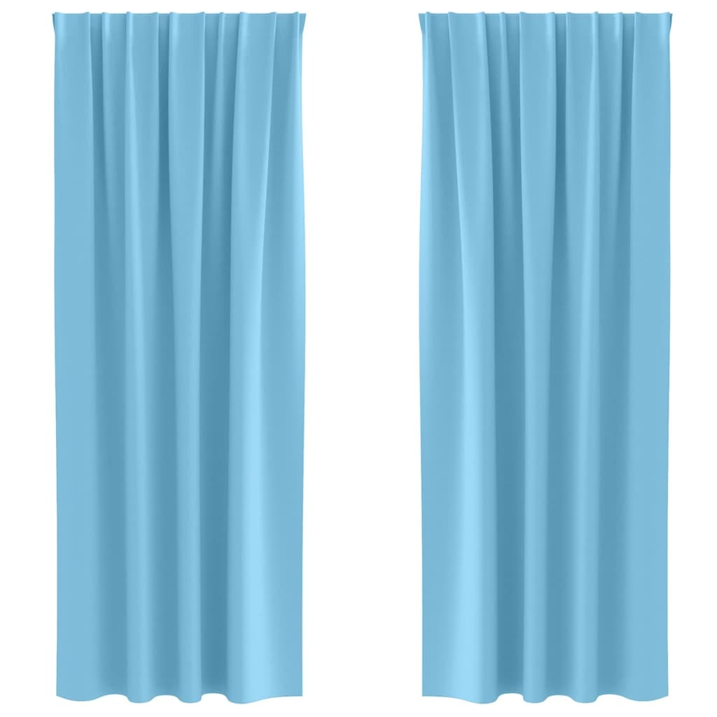 vidaXL Verdunkelungs-Vorhänge mit Ringen 2 pcs Himmelblau 245 x 140 cm