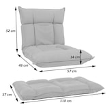 thumbnail of Bodensessel HWC-N44, Relaxsessel Bodenkissen Bodensofa Klappsessel 6 Relaxpositionen, stabiles Gestell Samt ~ gelb