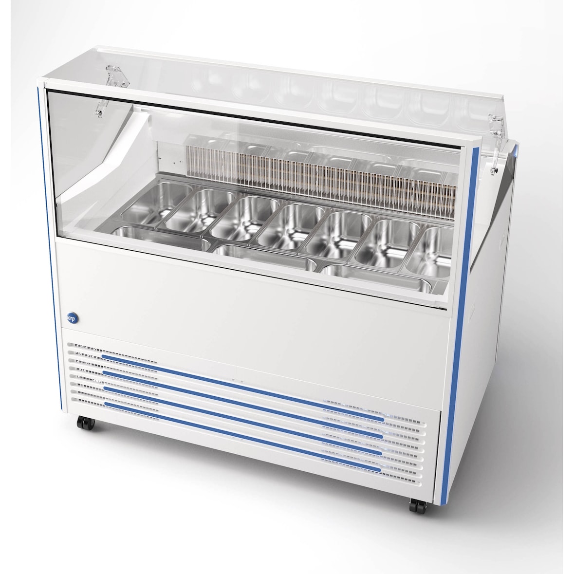 Vitrine de présentation de crème glacée DELIGHT 10 LITE, 1330 x 841 x 1230 mm, statique, blanc