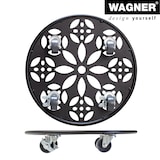 thumbnail of WAGNER Pflanzenroller BLACK EDITION Ø 30 x 5,5 cm, innen & außen, Stahl, schwarz, Bremsen, Tragkraft 60 kg - 20093601