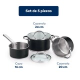 thumbnail of BERGNER - Batería de cocina 5 pcs 16/18/20cm en acero inoxidable apta para inducción con Set 3 utensilios en silicona y madera