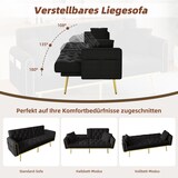 thumbnail of Schlafsofa 175x80 cm aus Samt mit verstellbarer Rückenlehne – elegantes Design für Wohnzimmer und Gästezimmer Schwarz