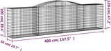 thumbnail of vidaXL Gabionen mit Hochbogen 20 Stk 400x50x100/120cm Verzinktes Eisen