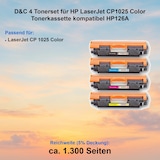 thumbnail of D&C 4 Tonerset für HP LaserJet CP1025 Color Tonerkassette kompatibel HP126A