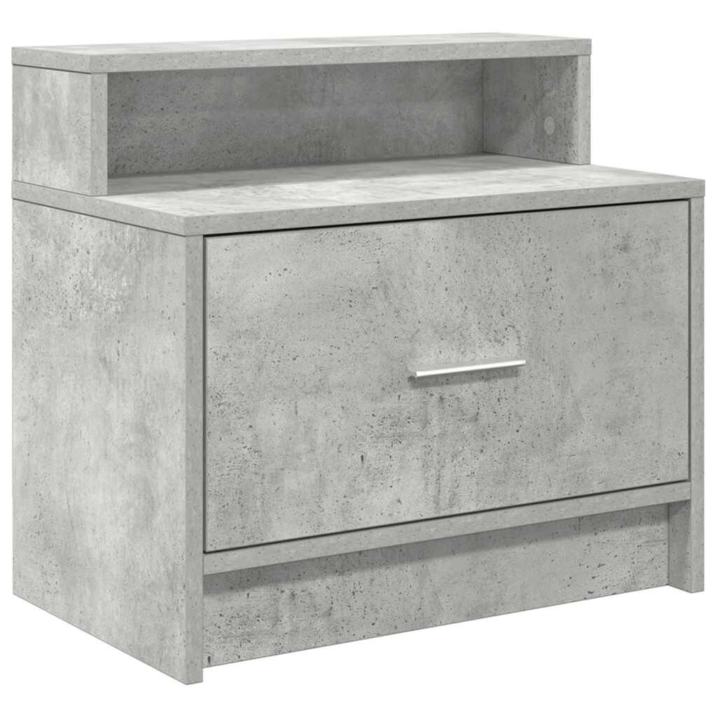 vidaXL Nachttisch mit Schublade Betongrau 51x31x47 cm