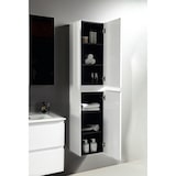 thumbnail of Alpenberger Hochschrank Schmal | Badschrank Hängend aus MDF&MFC | WC Badezimmerschrank mit 2 SoftClose Türen | Mehrzweckschrank Badezimmermöbel Weiss