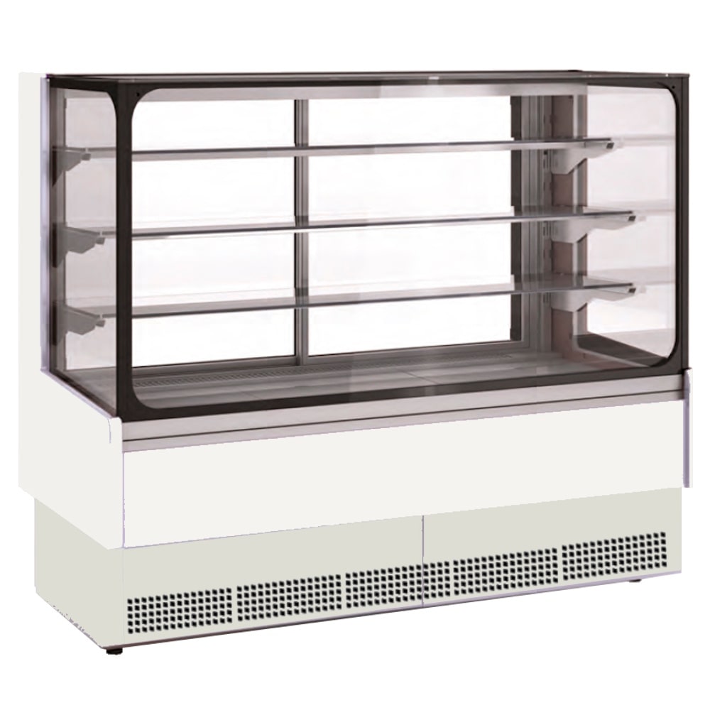 Vitrine comptoir réfrigérée avec verre plat - 950x730x1380 mm - 1100 W 230/1V - 13VR8957 Eurast