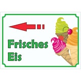 thumbnail of Frisches Eis Aufkleber mit Pfeil links A2 (420x594mm)