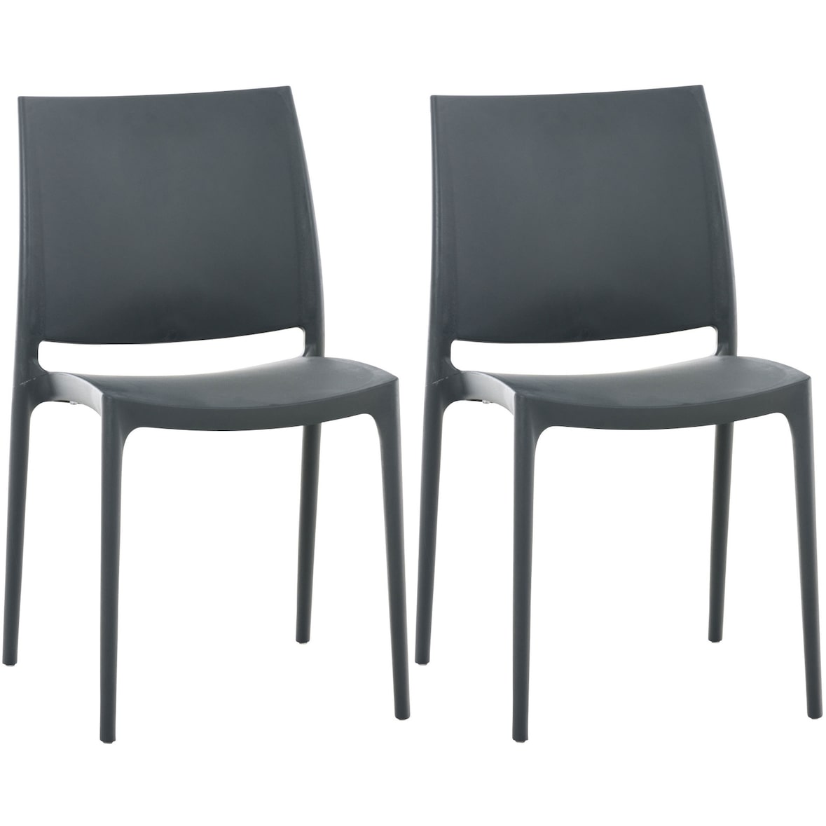 Set de 2 sillas apilables Maya Gris oscuro