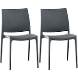 thumbnail of Set de 2 sillas apilables Maya Gris oscuro