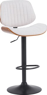 thumbnail of Barhocker LOSAN - Stoff Walnuss/creme 50x50x94 cm Beige Dunkelbraun Schwarz | Barstuhl Höhenverstellbar Mit Lehne Drehbar Tresenhocker Tresenstuhl