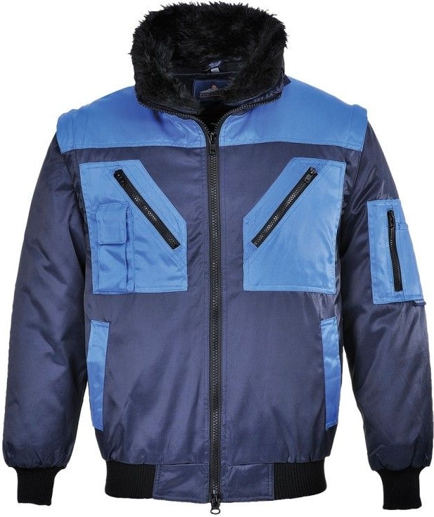 Portwest - Blouson pilote bicolore avec manches amovibles #00007f ...