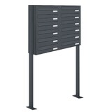 thumbnail of AL Briefkastensysteme 12 Fächer Premium Stand Briefkasten Anlage RAL 7016 Anthrazit Grau, Post A4, robust, wetterfest, Artikelnummer: 132P12DZS2P7016