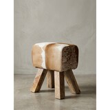 thumbnail of Design Turnbock Sitzhocker Ziegenfell Braun / Weiß 40 x 30 x 47 cm, Turnhocker Hocker Fellhocker Springbock, Beistellhocker
