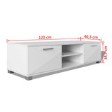 thumbnail of Helloshop26 - Hoogglanzende praktische witte tv-standaard/dressoir van 120 cm 2502039