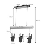 thumbnail of Pendelleuchte HWC-H83, Hängelampe Hängeleuchte, Industrial Vintage Massiv-Holz Metall schwarz ~ 3 Spotlampenschirme