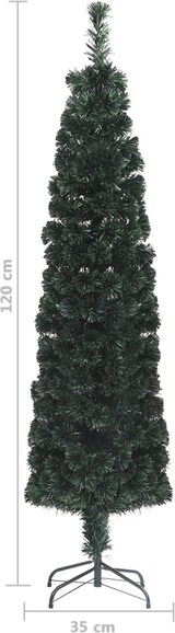 thumbnail of vidaXL Künstlicher Weihnachtsbaum Schlank mit Ständer 120 cm Glasfaser
