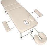 thumbnail of 3 Zonen Massageliege-Set mit 5cm Polsterung, Rollen und Aluminiumgestellbeige