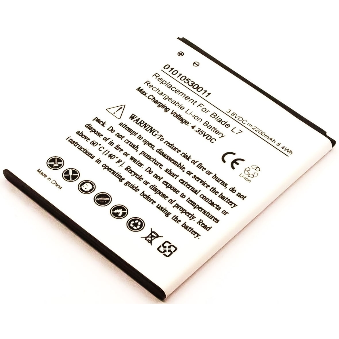 Akku für Zte Blade L7A Li-Ion 3,8 Volt 2200 mAh schwarz